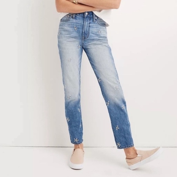 Madewell jeans daisy The perfect summer jean size 26 like new cotton embroidered - Picture 1 of 9